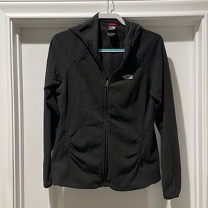 Women’s black fleece north face zip up hoodie